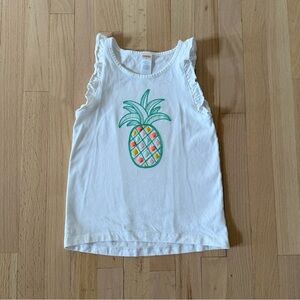 Gymboree Girls Pineapple Embroidered Ruffle Tank, Size 7
